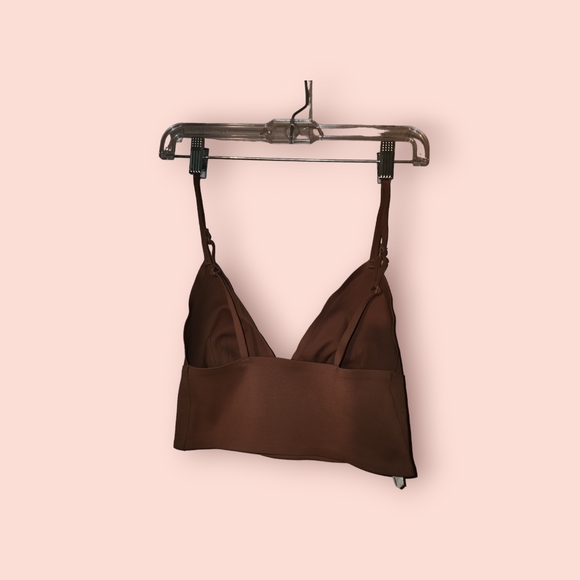 Free People Intimately Unpadded bralette Triangle Adjustable Brown Seamless S - Picture 2 of 3